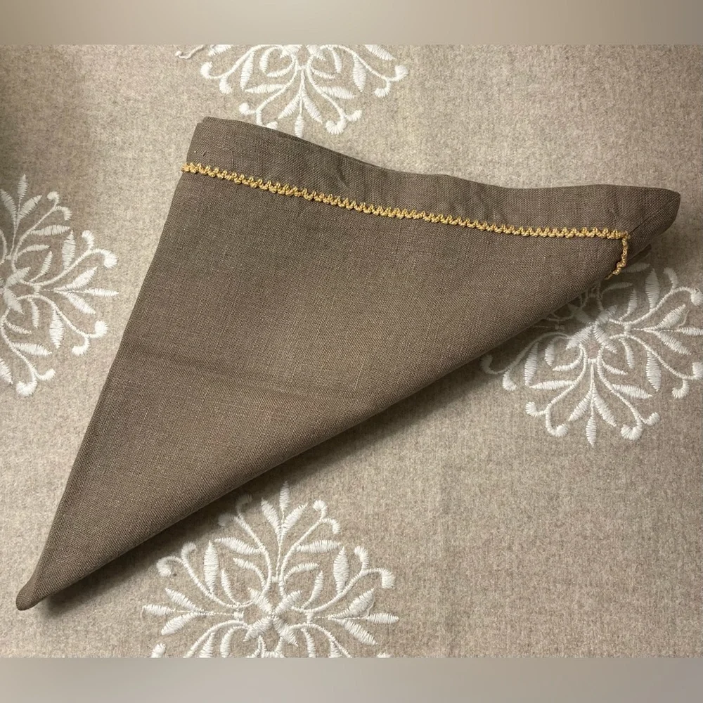 Set of 12  Linen Cocktail Napkins 21”x 21” Set of 12 Linen Placemats 19.5”x13.5” - Picture 2 of 14